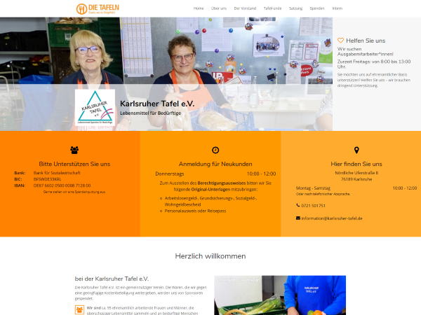Bild der Homepage
